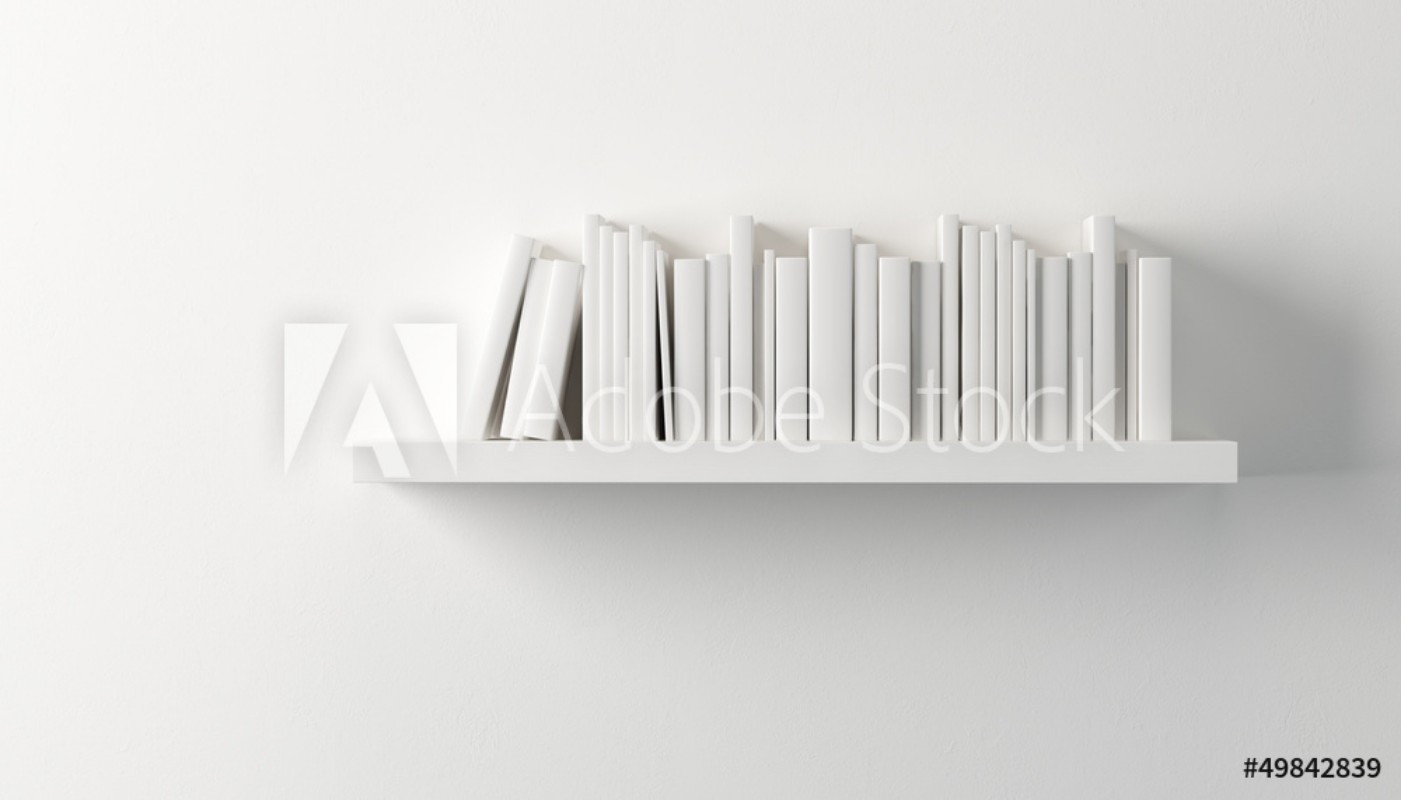 Bild på Shelf with white books